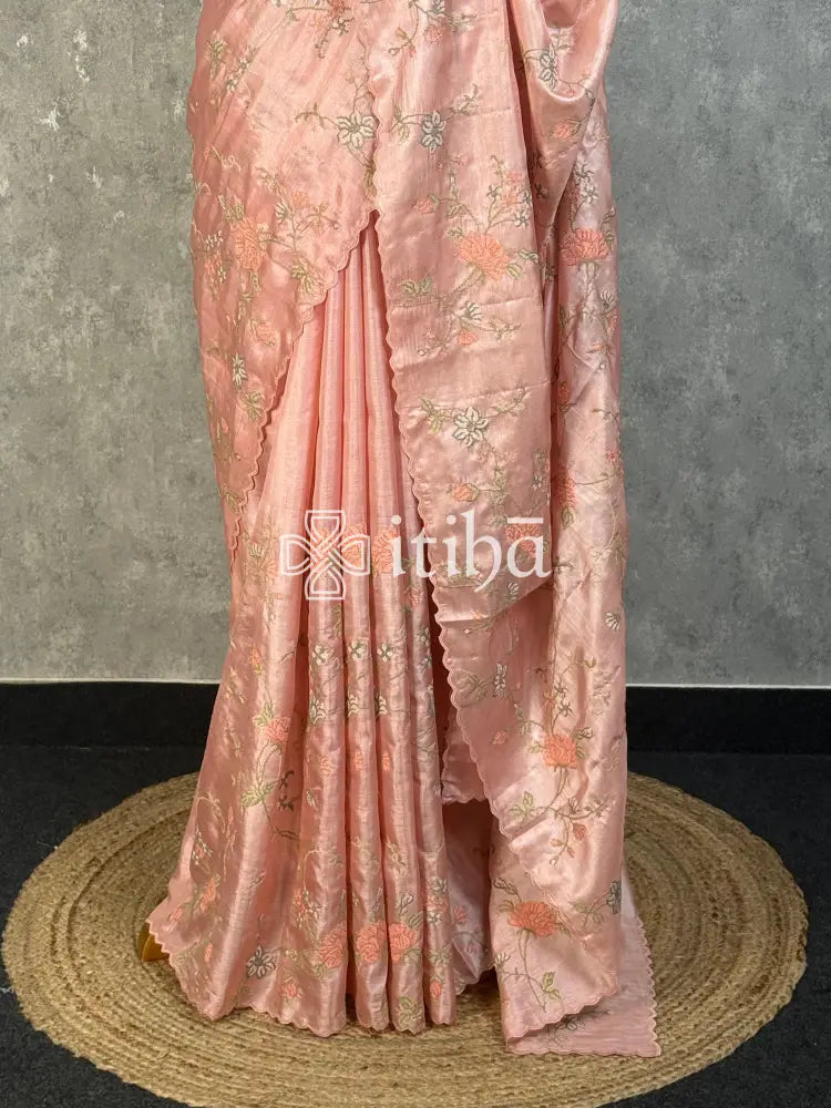 TUSSAR SILK EMBROIDERY SAREE