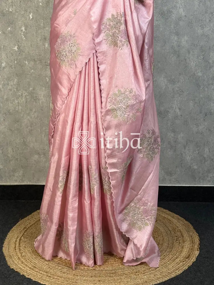 TUSSAR SILK EMBROIDERY SAREE