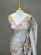 TUSSAR SILK EMBROIDERY SAREE