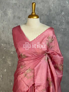 TUSSAR SILK EMBROIDERY SAREE