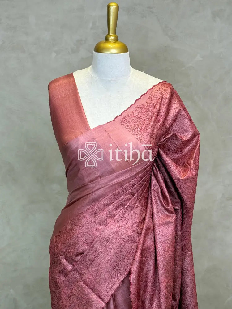 TUSSAR SILK EMBROIDERY SAREE