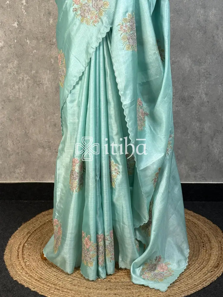 TUSSAR SILK EMBROIDERY SAREE