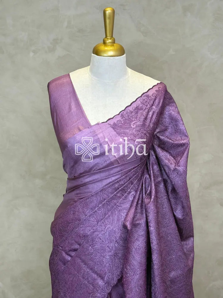 TUSSAR SILK EMBROIDERY SAREE