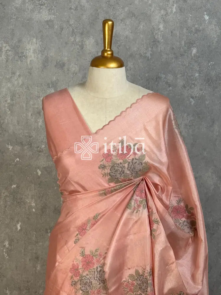 TUSSAR SILK EMBROIDERY SAREE