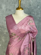TUSSAR SILK EMBROIDERY SAREE