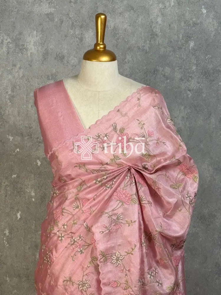 TUSSAR SILK EMBROIDERY SAREE