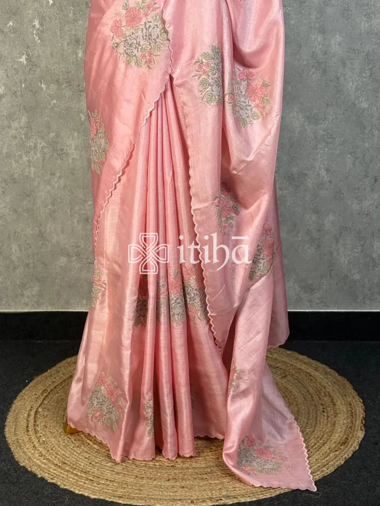 TUSSAR SILK EMBROIDERY SAREE