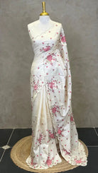 TUSSAR SILK EMBROIDERY SAREE
