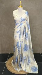 TUSSAR SILK HAND EMBROIDERY DESIGNER SAREE