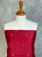 TUSSAR SILK SUIT - WINE RED