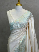 TUSSAR SILK TURKISH APPLIQUE EMBROIDERY SAREE