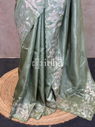 TUSSAR SILK TURKISH APPLIQUE EMBROIDERY SAREE