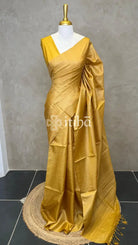 TUSSAR SILK WEAVING SAREE - MUSTARD GOLD