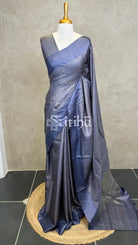 TUSSAR SILK WEAVING SAREE - NAVY BLUE