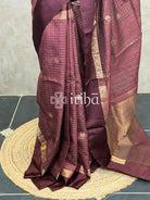 TUSSAR SILK ZARI CHECKS BANARASI SAREE