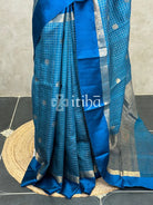 TUSSAR SILK ZARI CHECKS BANARASI SAREE