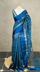 TUSSAR SILK ZARI CHECKS BANARASI SAREE