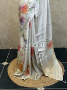 TUSSAR ZARI CHECKS PRINTED SAREE