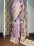 VISCOSE GEORGETTE BANARASI SAREE - LILAC PINK