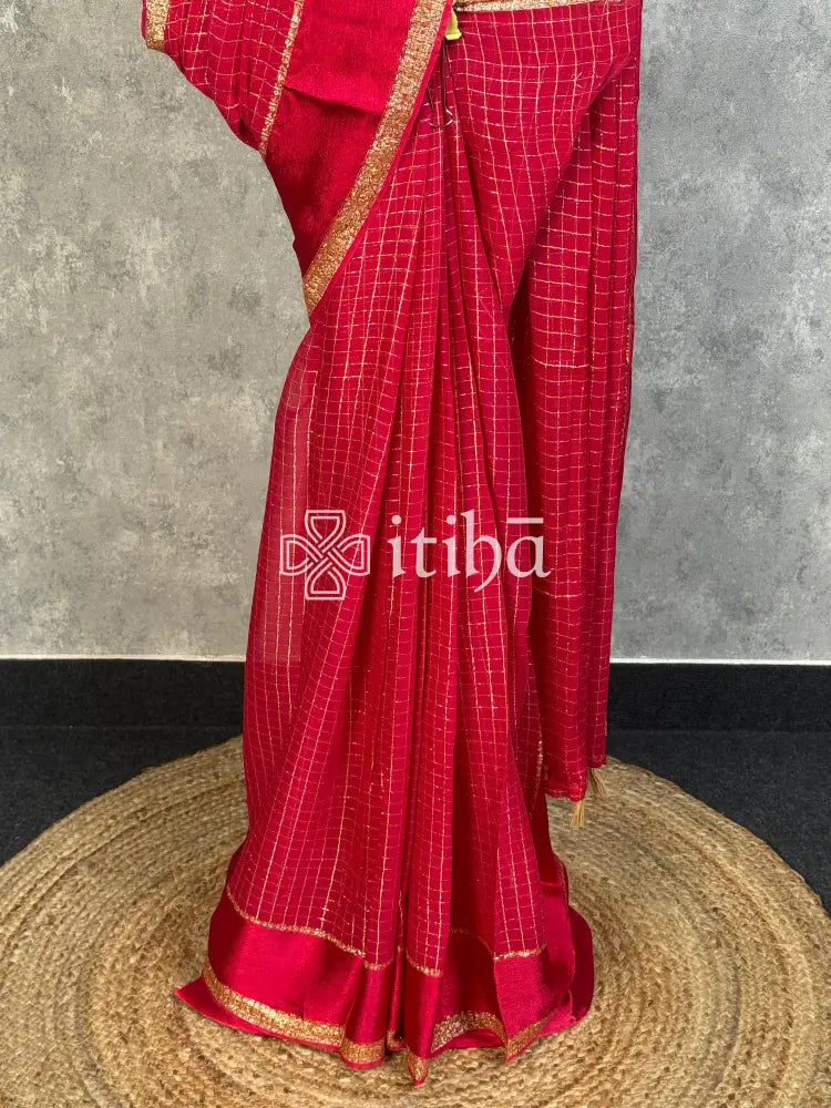 VISCOSE GEORGETTE SAREE - PINK