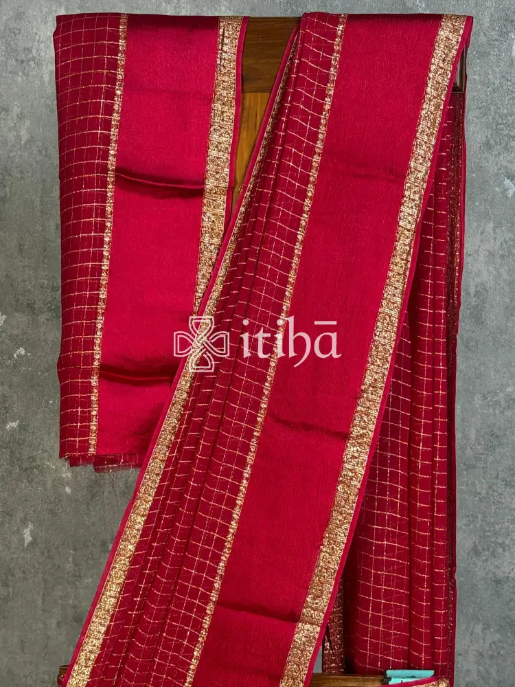 VISCOSE GEORGETTE SAREE - PINK