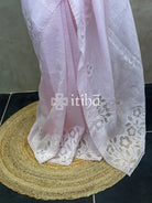 VISCOSE ORGANZA APPLIQUE EMBROIDERY SAREE