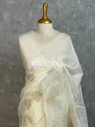 VISCOSE ORGANZA APPLIQUE EMBROIDERY SAREE