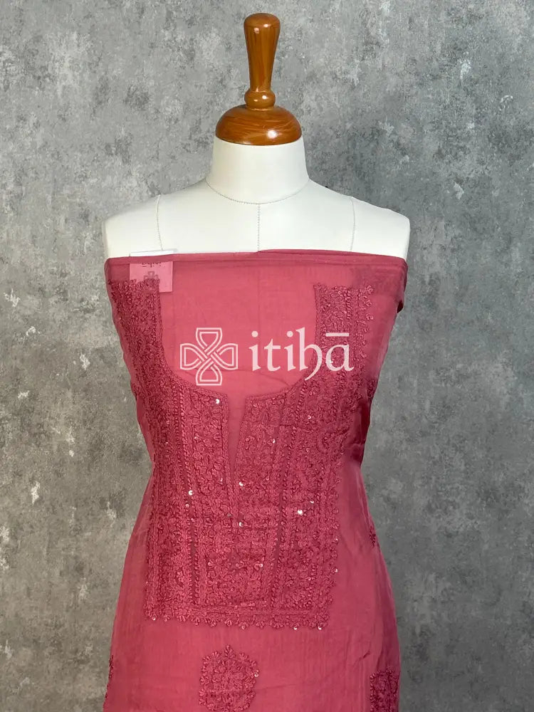 VISCOSE ORGANZA CHIKANKARI SALWAR SUIT