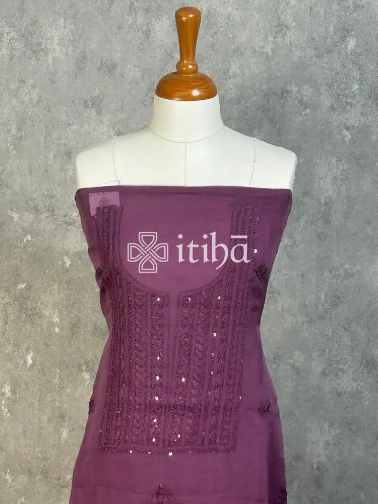 VISCOSE ORGANZA CHIKANKARI SALWAR SUIT