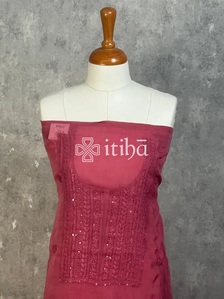VISCOSE ORGANZA CHIKANKARI SALWAR SUIT