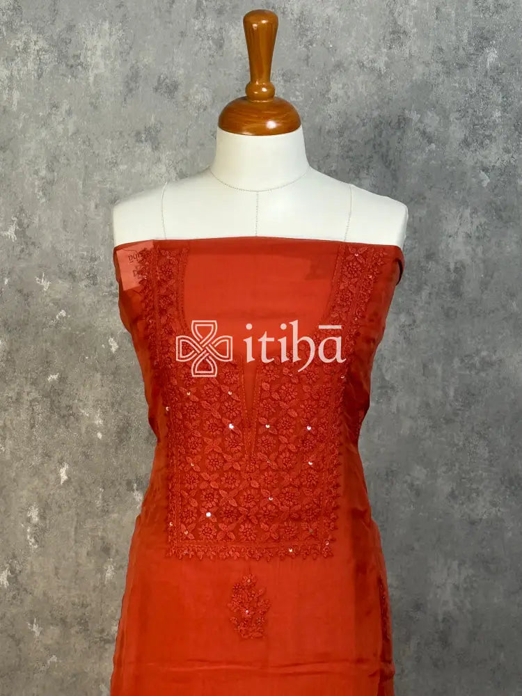 VISCOSE ORGANZA CHIKANKARI SALWAR SUIT