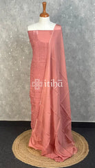 VISCOSE ORGANZA CHIKANKARI SALWAR SUIT - NUDE PEACH
