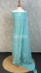 VISCOSE ORGANZA CHIKANKARI SALWAR SUIT - SEA GREEN