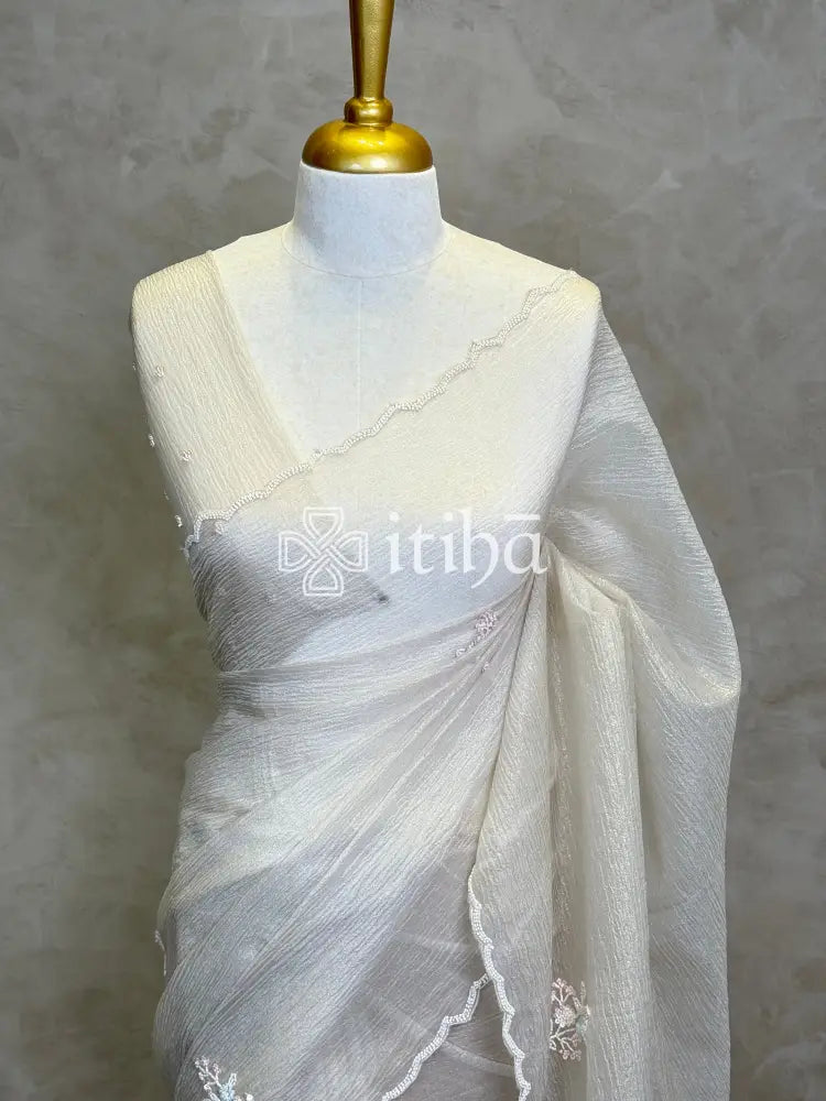 VISCOSE ORGANZA EMBROIDERY DESIGNER SAREE