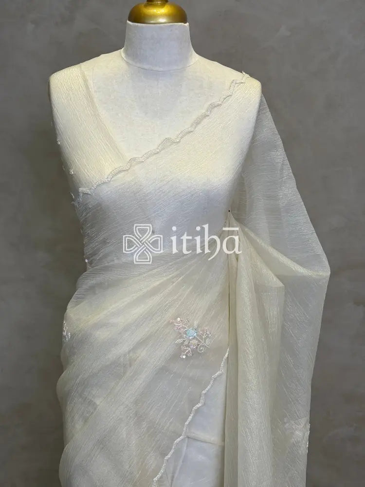 VISCOSE ORGANZA EMBROIDERY DESIGNER SAREE