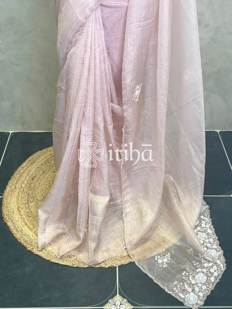 VISCOSE ORGANZA EMBROIDERY DESIGNER SAREE
