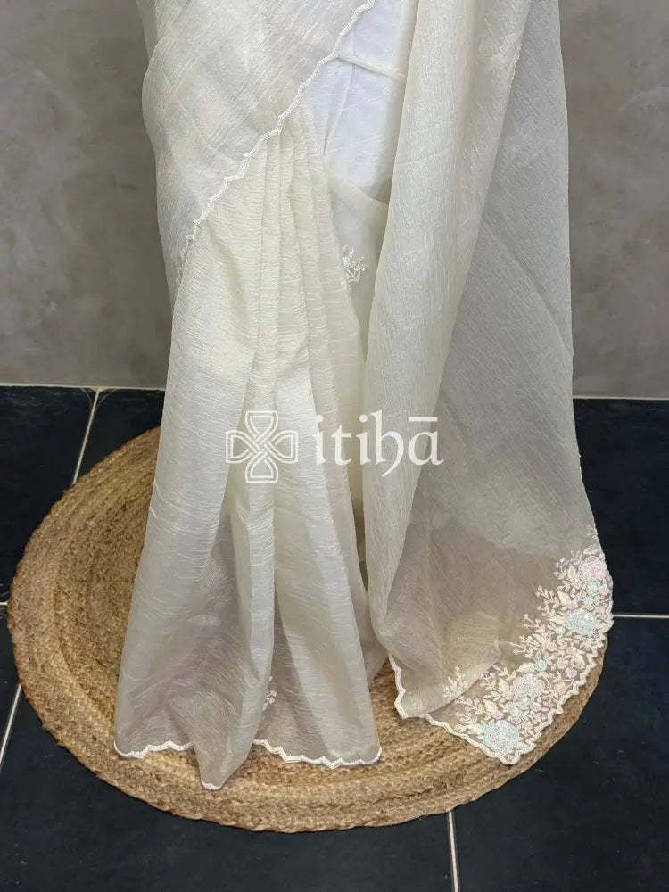 VISCOSE ORGANZA EMBROIDERY DESIGNER SAREE