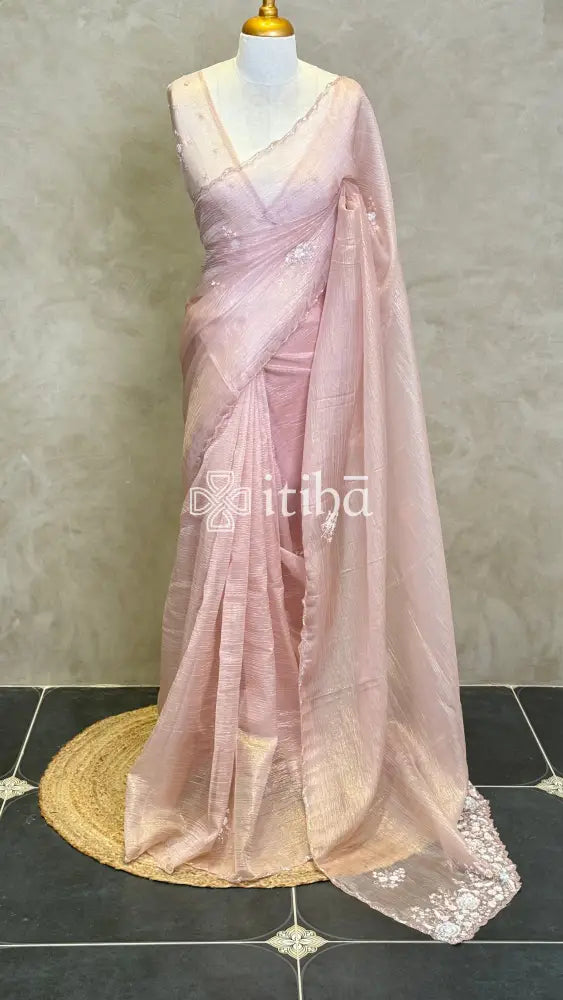 VISCOSE ORGANZA EMBROIDERY DESIGNER SAREE