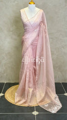 VISCOSE ORGANZA EMBROIDERY DESIGNER SAREE