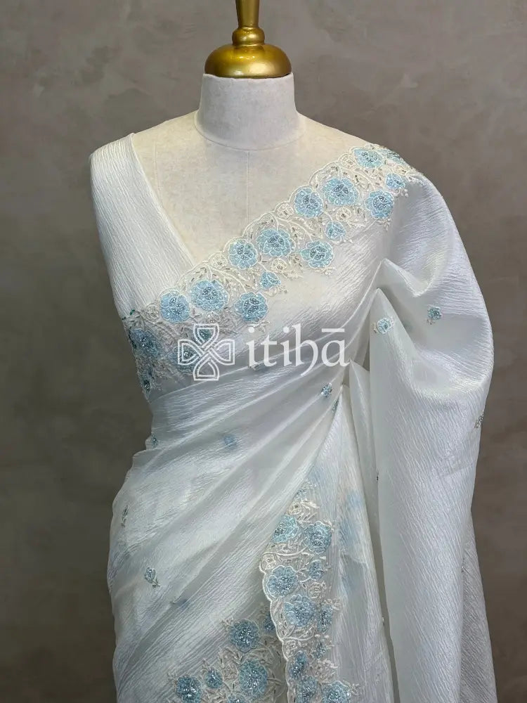 VISCOSE ORGANZA EMBROIDERY SAREE