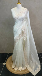 VISCOSE ORGANZA EMBROIDERY SAREE