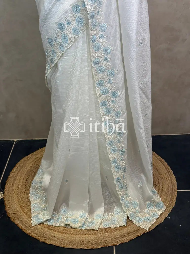 VISCOSE ORGANZA EMBROIDERY SAREE