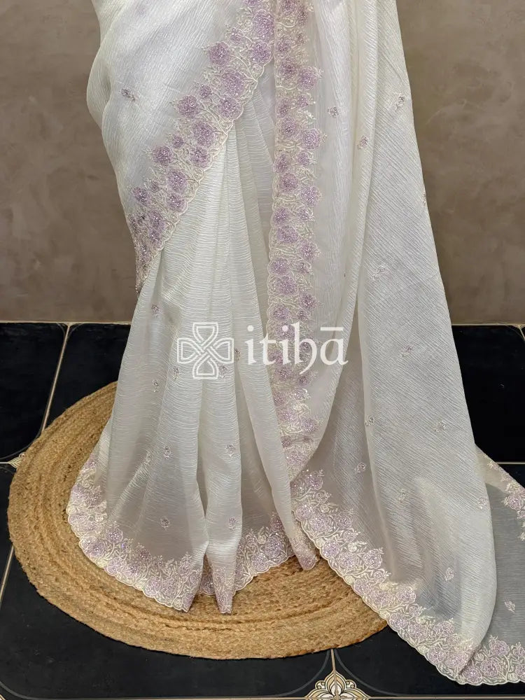 VISCOSE ORGANZA EMBROIDERY SAREE