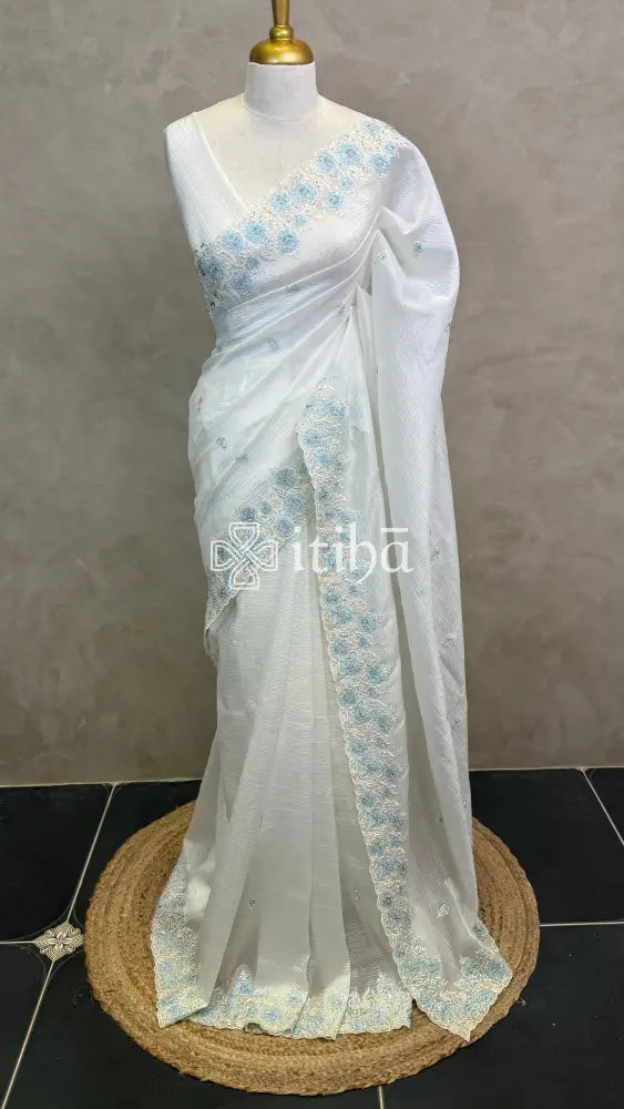 VISCOSE ORGANZA EMBROIDERY SAREE
