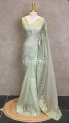 VISCOSE ORGANZA EMBROIDERY SAREE