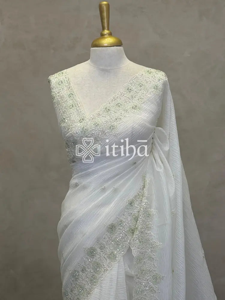VISCOSE ORGANZA EMBROIDERY SAREE