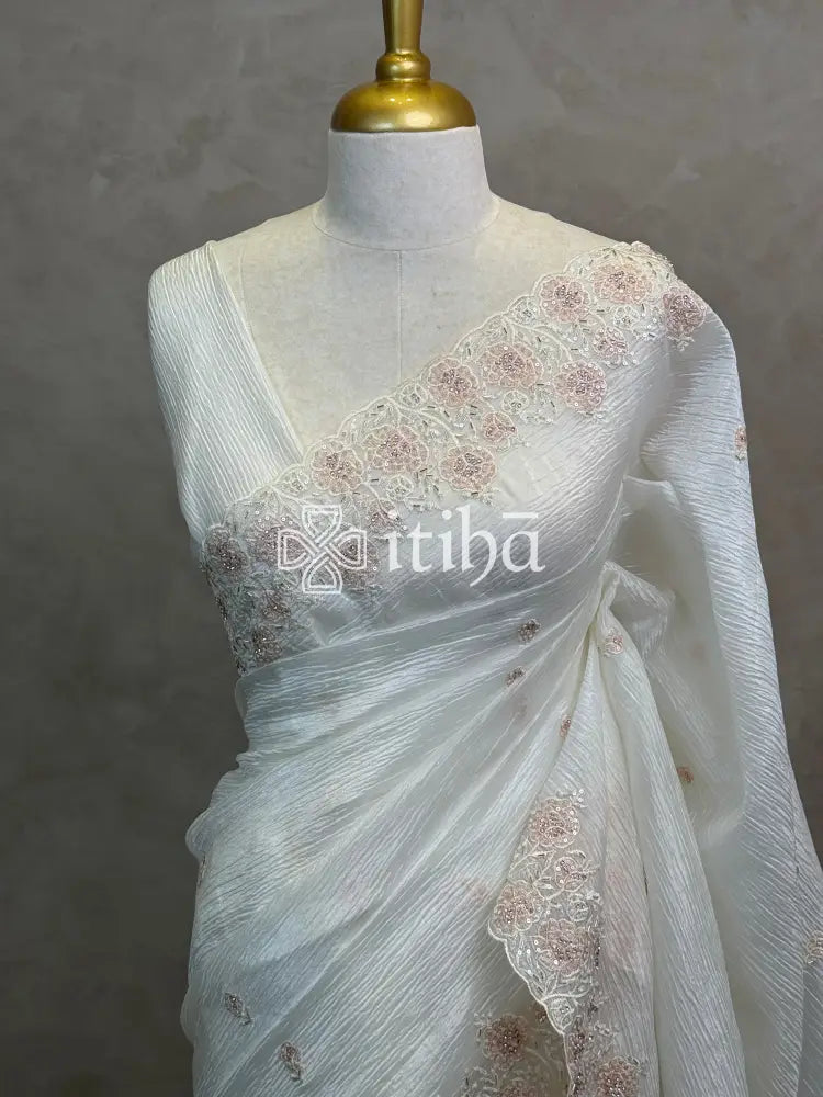 VISCOSE ORGANZA EMBROIDERY SAREE