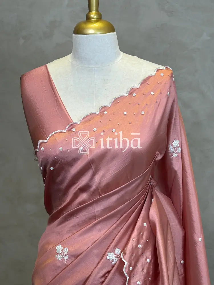 VISCOSE ORGANZA HAND EMBROIDERY SAREE