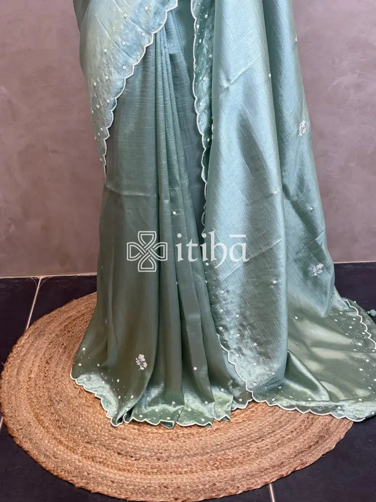 VISCOSE ORGANZA HAND EMBROIDERY SAREE