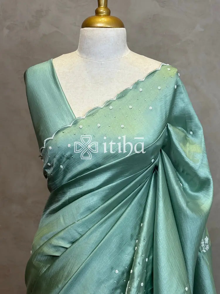 VISCOSE ORGANZA HAND EMBROIDERY SAREE